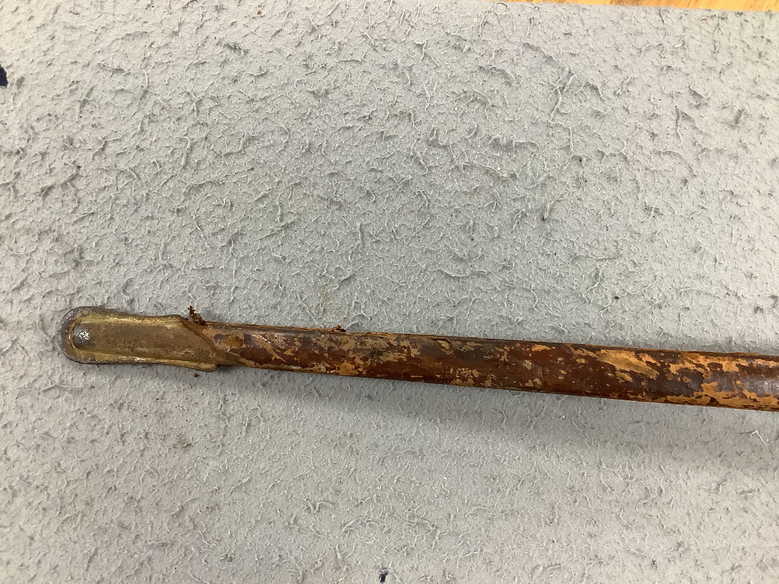 A Victorian 1897 pattern infantry officer's sword, maker Robert Mole & Sons, Birmingham, marked War and India offices, with scabbard and leather hanger, blade 82cm